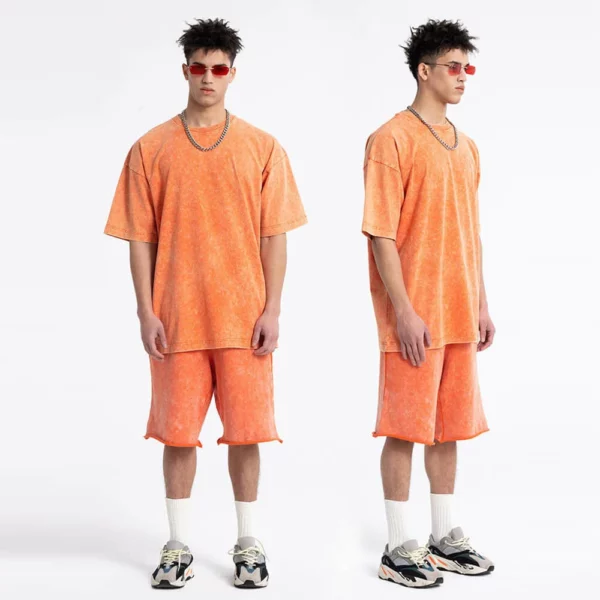 mens stone wash vinatge short twin set