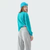 Woman cropped crew neck sweatshirt with custom embroidery - Image 3
