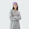 Woman cropped crew neck sweatshirt with custom embroidery - Image 6