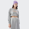 Woman cropped crew neck sweatshirt with custom embroidery - Image 7