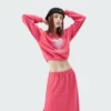 Custom silk screen printing cropped crew neck jumpers for woman - Image 10