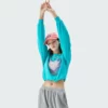 Custom silk screen printing cropped crew neck jumpers for woman - Image 4
