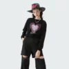 Custom silk screen printing cropped crew neck jumpers for woman - Image 8