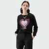 Custom silk screen printing cropped crew neck jumpers for woman - Image 6