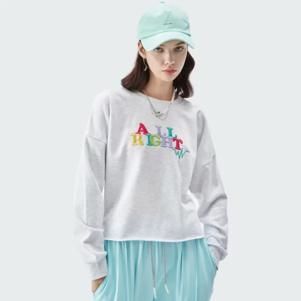Custom 3d embroidery round neck sweatshirt jumper bulk sale China