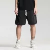 Vintage wash men cut and sew sweat shorts - Image 2
