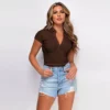 Your own label v neck crop rib polo - Image 7