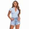 Your own label v neck crop rib polo - Image 5