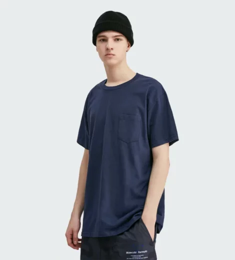 chest pocket custom design t shirt for mens