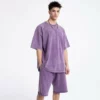 heavy weight mens shot sleeve crew neck acid wash t-shirt - Image 5