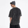 heavy weight mens shot sleeve crew neck acid wash t-shirt - Image 3
