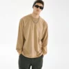 mens long sleve t shirt with ribbed collar - Image 10