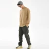 mens long sleve t shirt with ribbed collar - Image 9