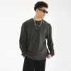 mens long sleve t shirt with ribbed collar - Image 5