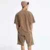 Mens heavyweight acid wash t shirt with shorts summer twin set - Image 4