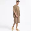 Mens heavyweight acid wash t shirt with shorts summer twin set - Image 5