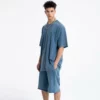 Mens heavyweight acid wash t shirt with shorts summer twin set - Image 6
