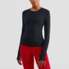 woman long sleeve slim fit thumb hole gym t-shirt - Image 8