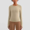 woman long sleeve slim fit thumb hole gym t-shirt - Image 10