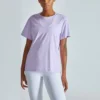 ladies fitness moisture-wicking sport t-shirt with mesh back - Image 3