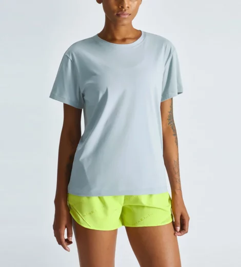 ladies fitness moisture-wicking sport t-shirt with mesh back