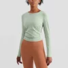 OEM woman tight fit athletic long sleeve t-shirt - Image 4