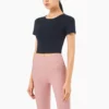 customized round neck crop top workout t-shirt - Image 10