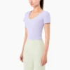 woman v neck slim fit cropped top manufacture - Image 2