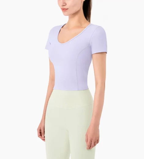 woman v neck slim fit cropped top manufacture