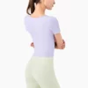 woman v neck slim fit cropped top manufacture - Image 3