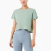 ladies athletic cropped top sport boxy t-shirt factory - Image 2
