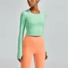 customized cropped long sleeve t-shit with thumb hole - Image 11