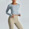 customized cropped long sleeve t-shit with thumb hole - Image 13