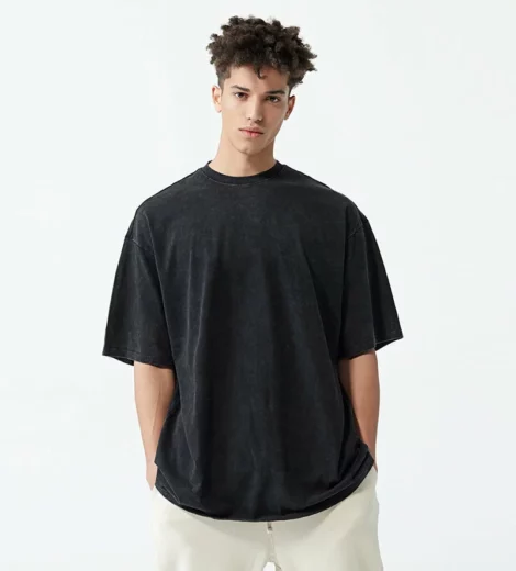 Customized aicd wash oversized t shirt