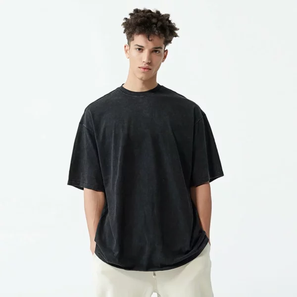 Customized aicd wash oversized t shirt
