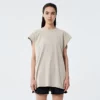 Womens longline cap sleeve stone washed t shirt - Image 2