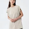 Womens longline cap sleeve stone washed t shirt - Image 4