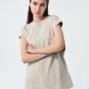 Womens longline cap sleeve stone washed t shirt - Image 6