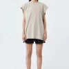Womens longline cap sleeve stone washed t shirt - Image 7
