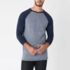 Heathered color baseball raglan 3/4 sleeve t shirt jersey - Image 2