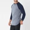 Heathered color baseball raglan 3/4 sleeve t shirt jersey - Image 3