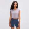 Womens cropped cap sleeve t shirt - Image 9
