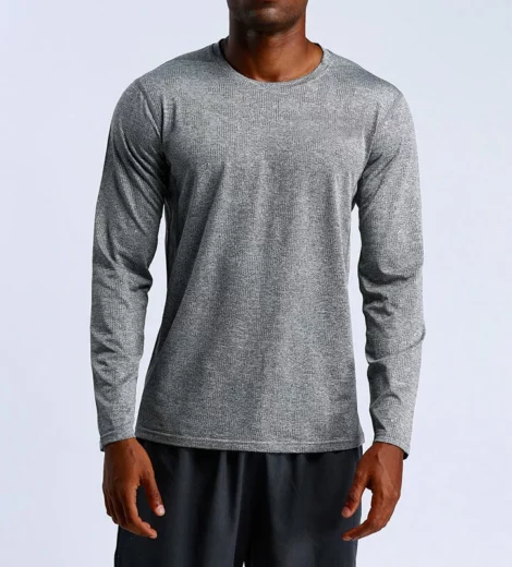 Long sleeve jaquard camo fitness t shirt for man