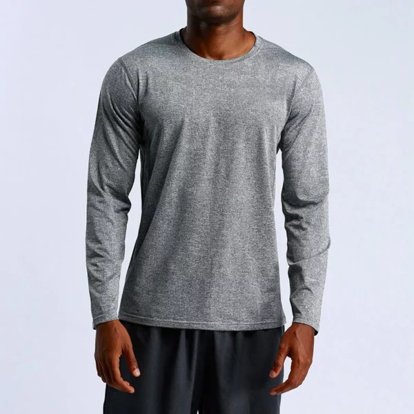 Long sleeve jaquard camo fitness t shirt for man