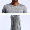 Long sleeve jaquard camo fitness t shirt for man - Image 3