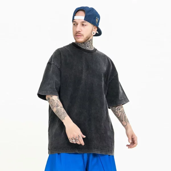 Heavyweight oversized acid wash t shirt