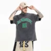 3d embroidery vintage wash t shirt - Image 4