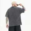 3d embroidery vintage wash t shirt - Image 5