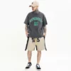 3d embroidery vintage wash t shirt - Image 3