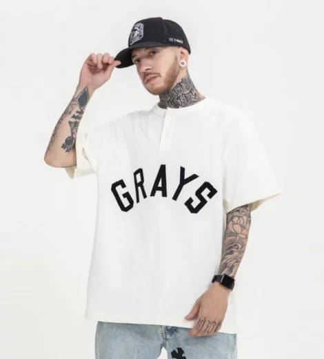 button up mens jersey t shirt with flock printing